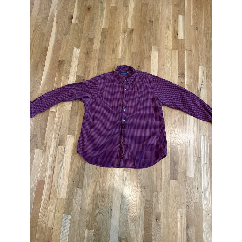 ralph lauren polo red/black flannel long sleeve shirt size XXL - Picture 2 of 5